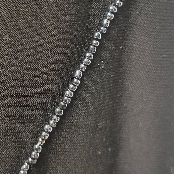 Black Figure Hugging Skirt with Sequin Beaded Accent Midi Skirt - Picture 2 of 3